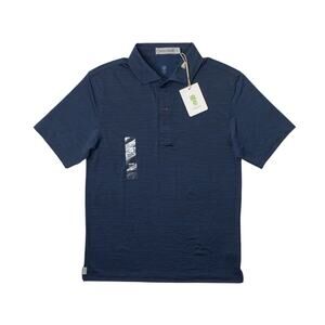 Cariloha Shirt Mens Small Navy Lightweight Bamboo Soft Performance Jacquard Polo